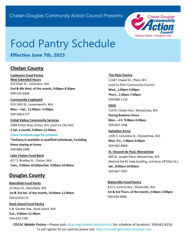 Food Pantry Schedule CDCAC